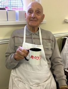 Roy with a cup of tea